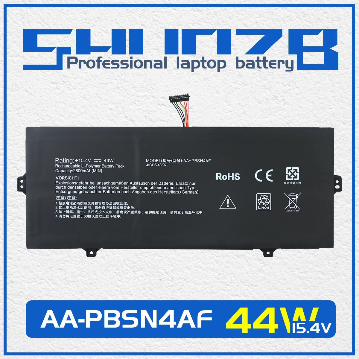 SHUOZB AA-PBSN4AF Laptop Battery For Samsung NP930SBE NP950SBE NP730QCJ NP930SBE-K03HK NT930SBE-K28A K38 K58 15.4V 44Wh 2800mAh