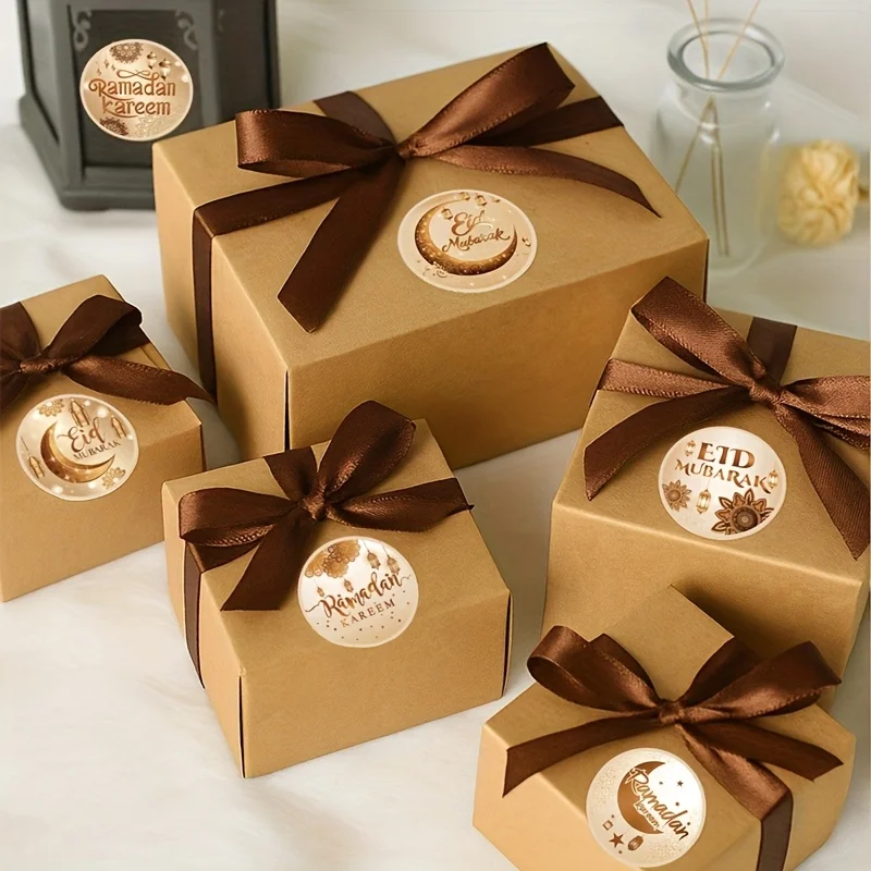 500pcs Eid Mubarak Stickers White Gold Labels for Home 2026 Ramadan Kareem Islam Muslim Party Eid Al Adha Gifts Ramadan Mubarak view 4