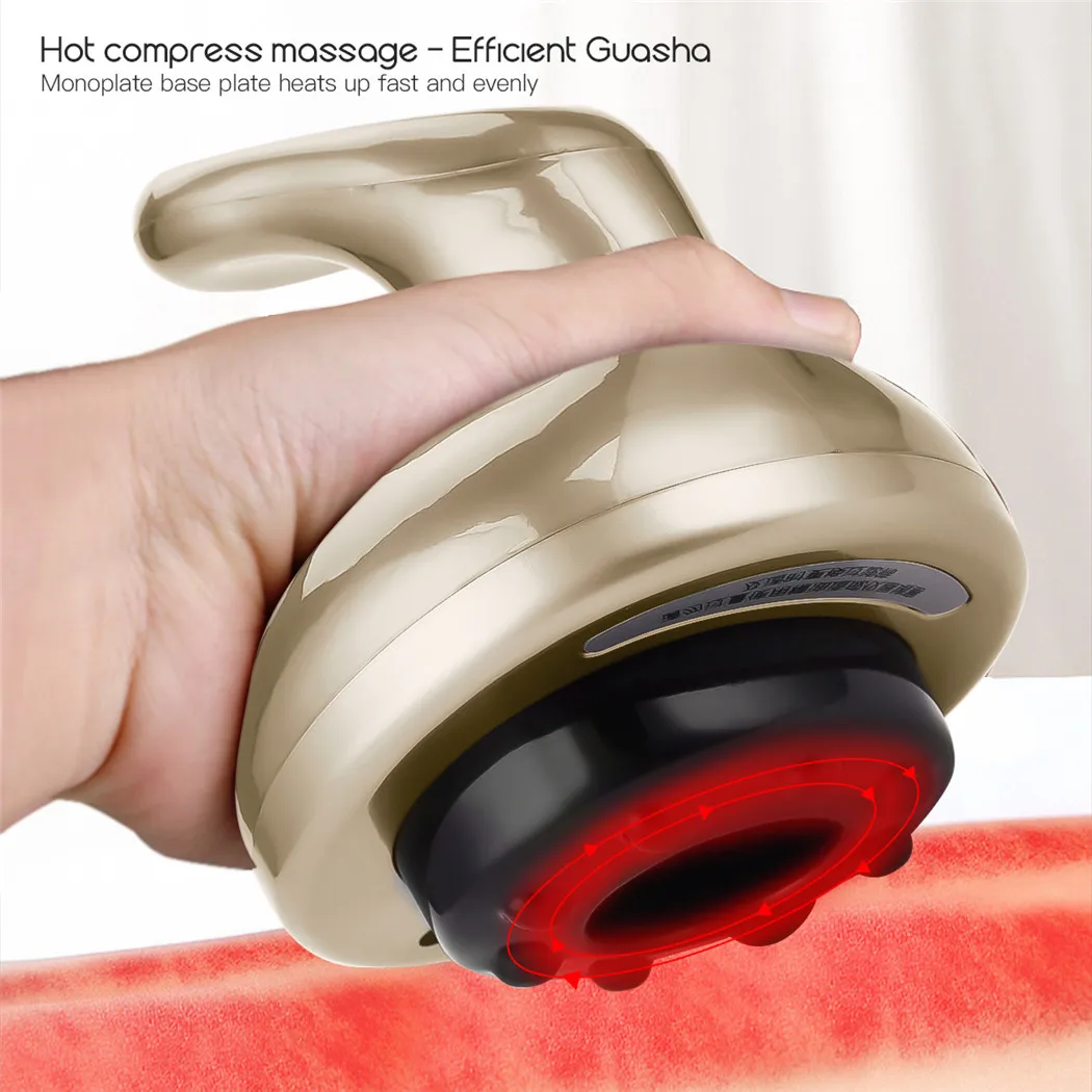 CkeyiN Cordless Electric Guasha Massager Hot Compress Scraping Device Negative Pressure Detox Magnetic Wave Cupping Weight Loss