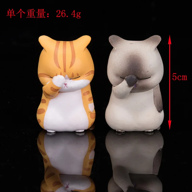 3pcs Pet Cat Cake Decoration Figurine Model Toys Kawaii Distressful Kitten Cats Figure Mini Animals Home Ornament Kid Xmas Gift