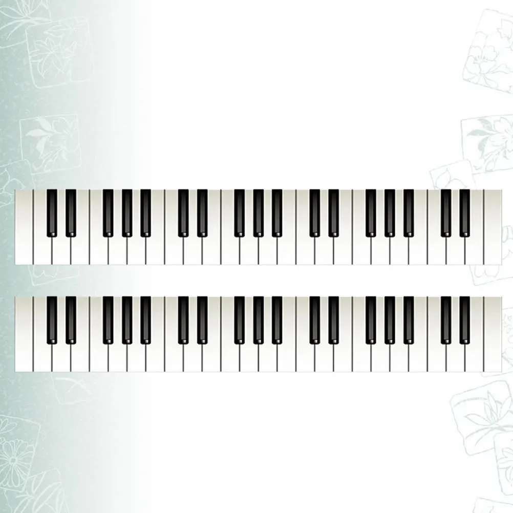 

2Pcs Piano Staircase Stickers PVC Waterproof Scratch Resistant Decorative Stickers for Home 18x116cm Funny Stair Sticker