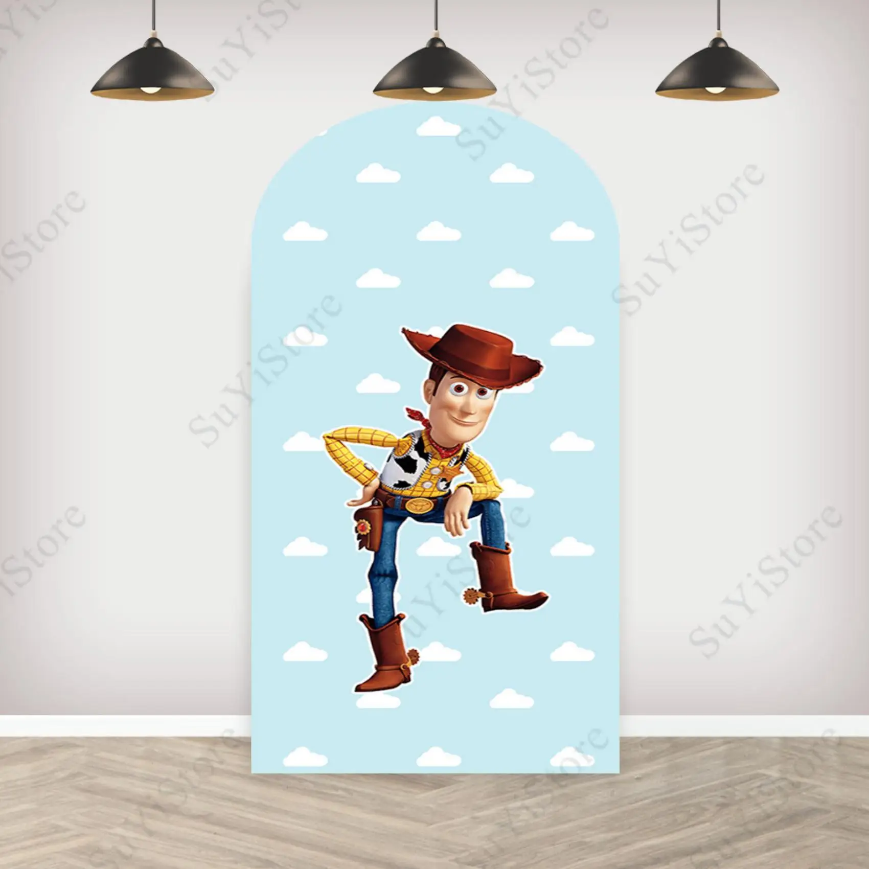 Pixar Toy Story Arch Backdrop Kids Birthday Party Arched Wall Buzz Lightyear Custom Photography Background For Photo Props