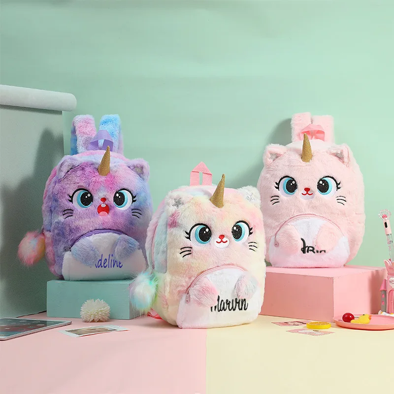 Tas bahu anak perempuan lucu ransel nama kustom tas sekolah hewan pribadi Unicorn TK nama bordir