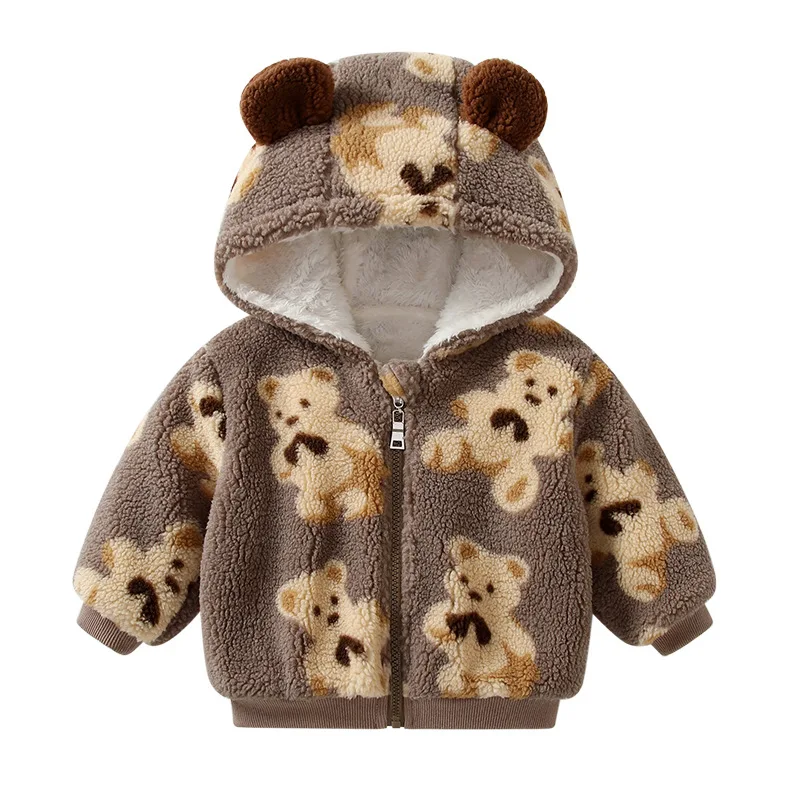 Fashion Fleece Thick Infant Toddler Child Warm Coat Toddler Outwear Hoodie Cartoon Boys Clothes Baby Girls Coat Winter Jacket