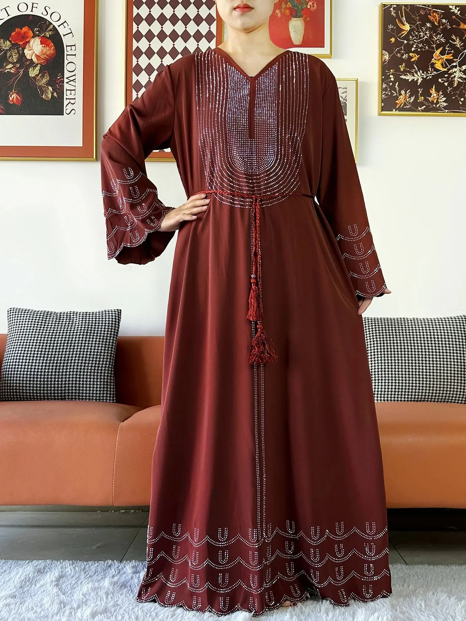 red diamond abaya dress The stunning red Emirati abaya adorned with diamonds, paired with a  matching inner and a diamond-accented hijab, makes the perfect outfit for  any celebration Khaleeji abaya fashion, abaya lovers, eid abaya, abaya