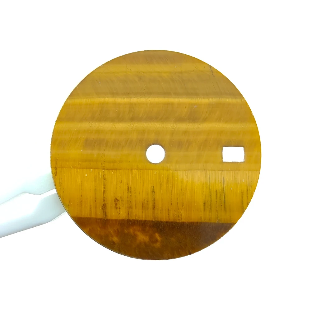 28.5mm Watch Dial Natural Yellow Tiger's Eye Stone Dial for NH35/NH36 Movement Customizable Logo Modified Parts