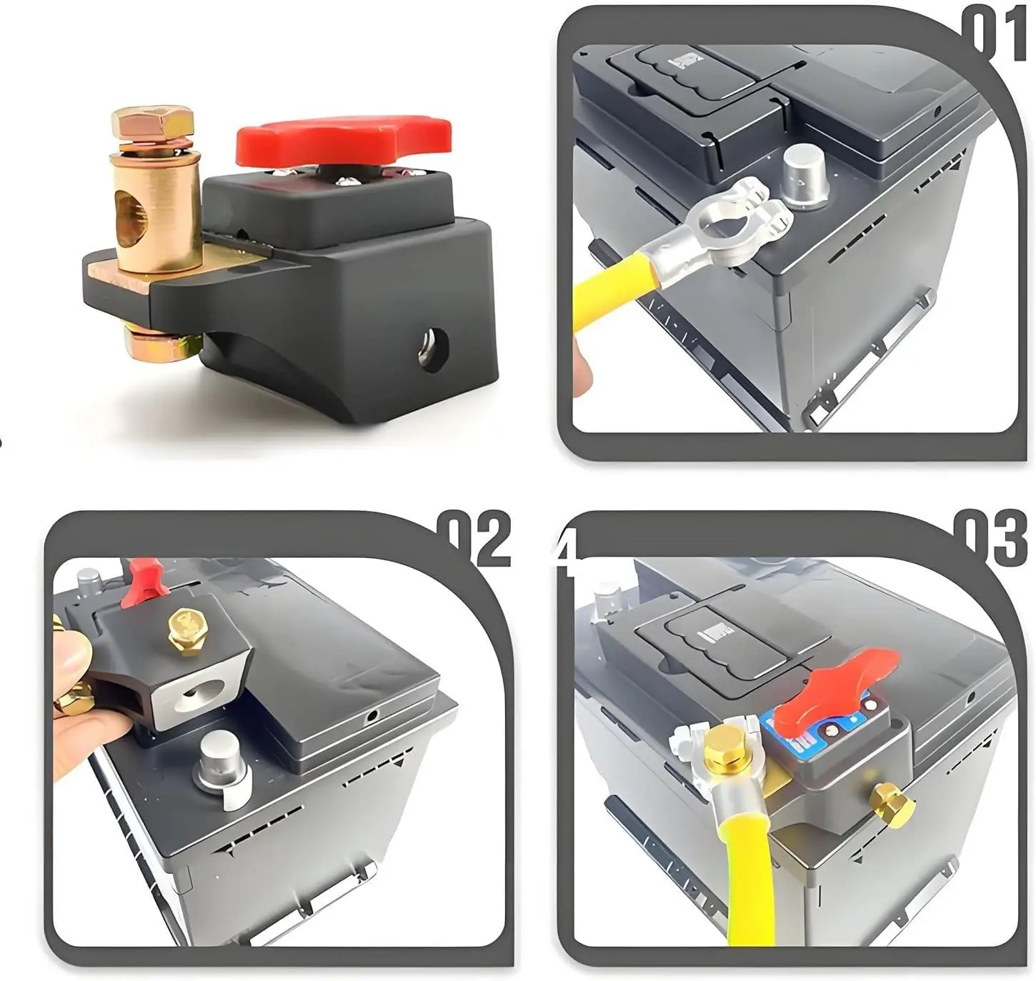 Top Pillar Battery Circuit Breaker Switch 12V-24V Battery Switch Marine Motorcycle Boat Caravan Yacht Trailer Vehicle Parts