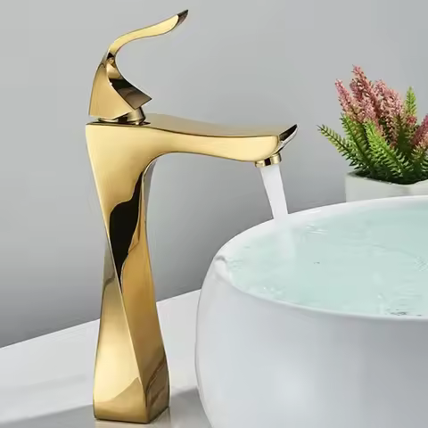 Nordic Bathroom Faucets Hot and Cold Basin Faucet Golden Chrome Tap Single Handle Water Mixing Taps Deck Mounted