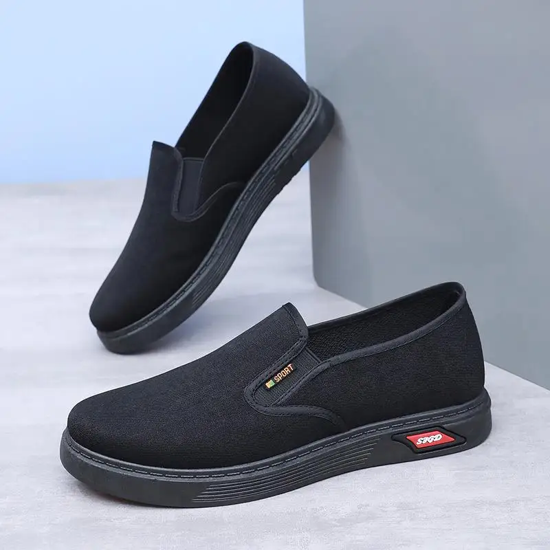 Old Beijing Cloth Shoes Men's Casual Breathable Anti-slip Wear-resistant Cow Tendon Bottom Driver Kitchen Black Work Shoes