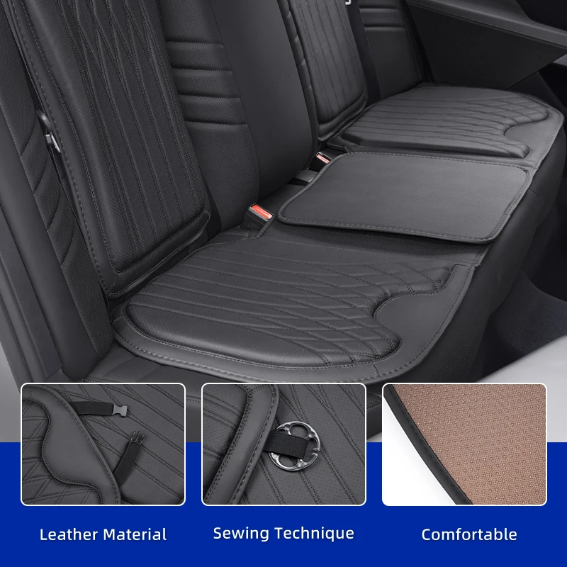 Picture 5: Leather Car Seat Cover Ice Silk Backrest Cushion Rearseat Protector Mat For NO