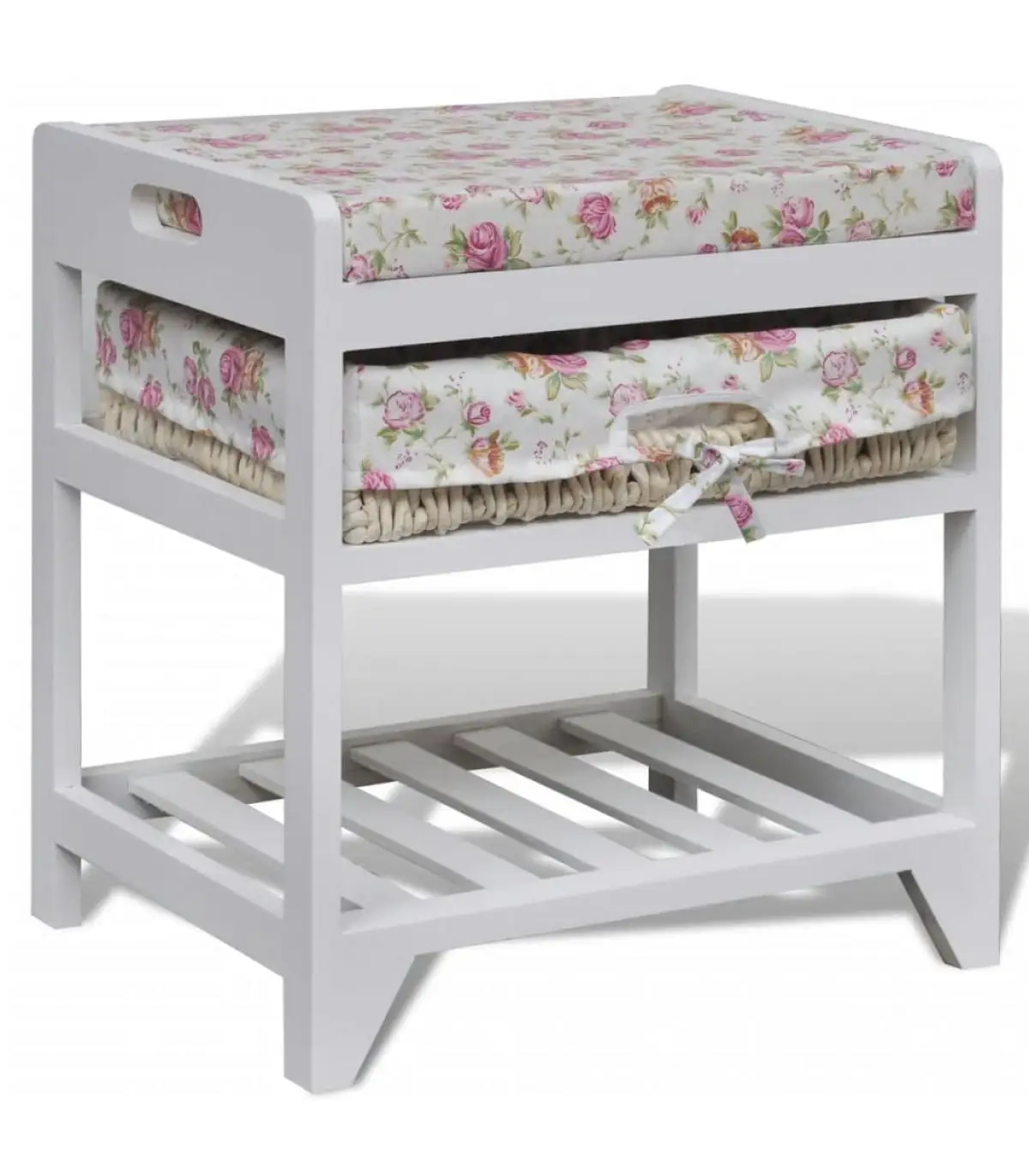 Benches for reception and storage storage bench with shoe rack and basket Wood paulownia