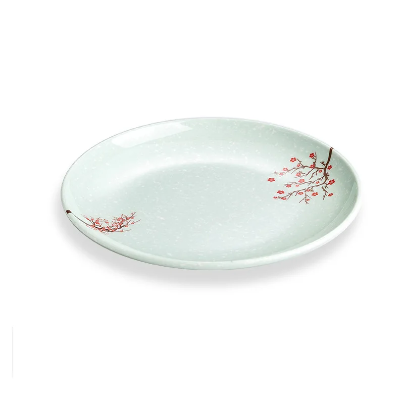 Melamine Imitation Porcelain Tableware Circular Plastic Plate Dish