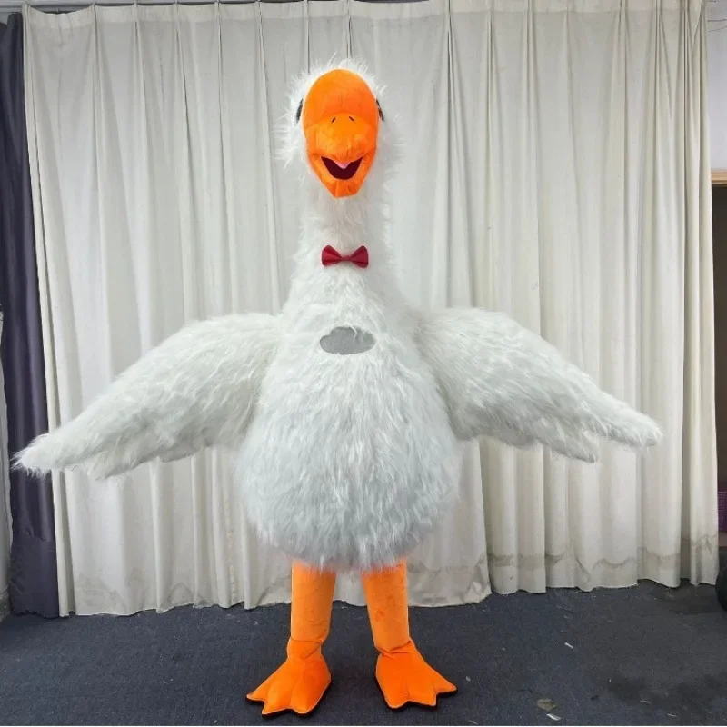 2.6m Inflatable Mascot Costume White Goose Plush Bird Cospaly Performance Costume Suitable for Both Adult Men and Women