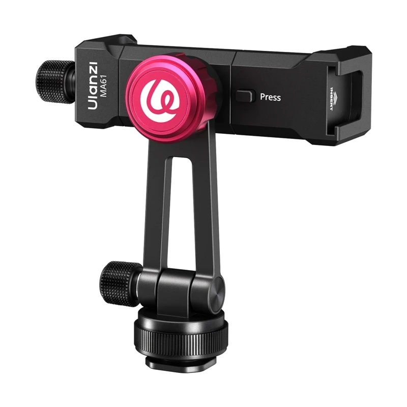 Ulanzi MA51 QuickClip Phone Clamp / MA61 QuickClip Phone Clamp with Cold Shoe Mount for Camera Phone Travel Outdoor Livestream