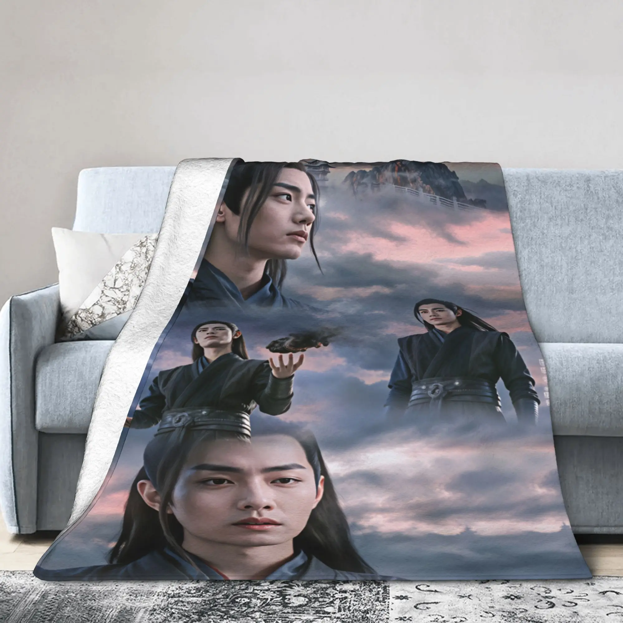 WangXian Bunny Mo Dao Zu Shi The Untamed Comfortable Blanket  Travel Throw Blanket Couch Chair Flannel Bedspread Sofa Bed Cover