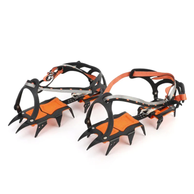 12 tooth professional crampons outdoor rock climbing ice fishing snow skid shoe cover mountaineering skid gear 12 teeth