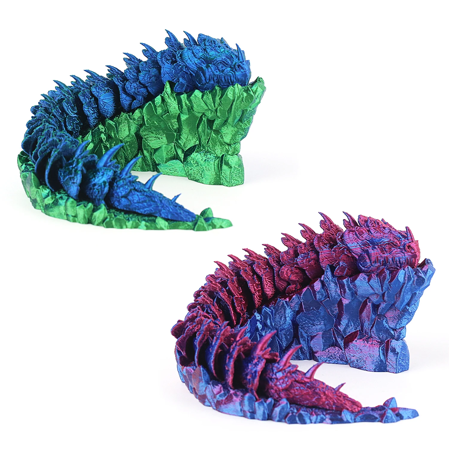 Creative rock dragon toy, base and dragon can be separated, articulated dragon model, novel divine dragon decoration