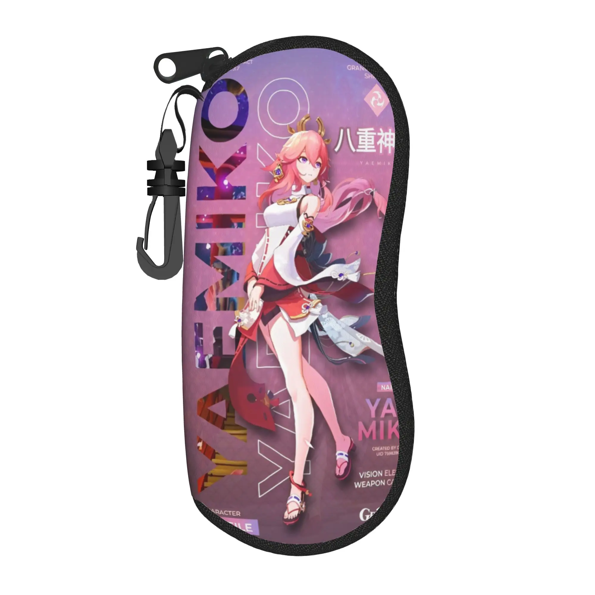 yae miko genshin impact Merch Glasses Case for Girls Lightweight Accessories Eyewear Storage Box Anti-Pressure Eyewear Container