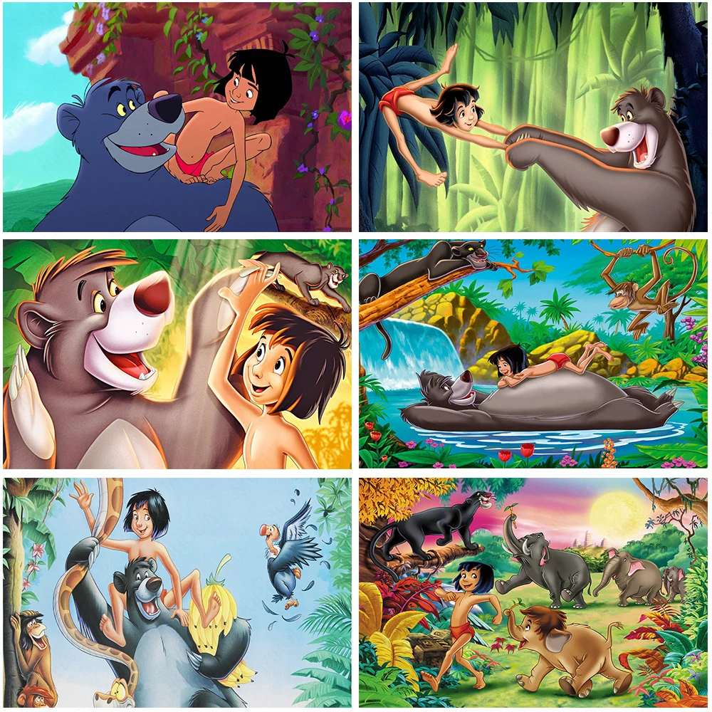 Disney The Jungle Book Backdrop Mowgli Kids Girls Birthday Party Baby Shower Photo Background Photozone Poster Decor Supplies