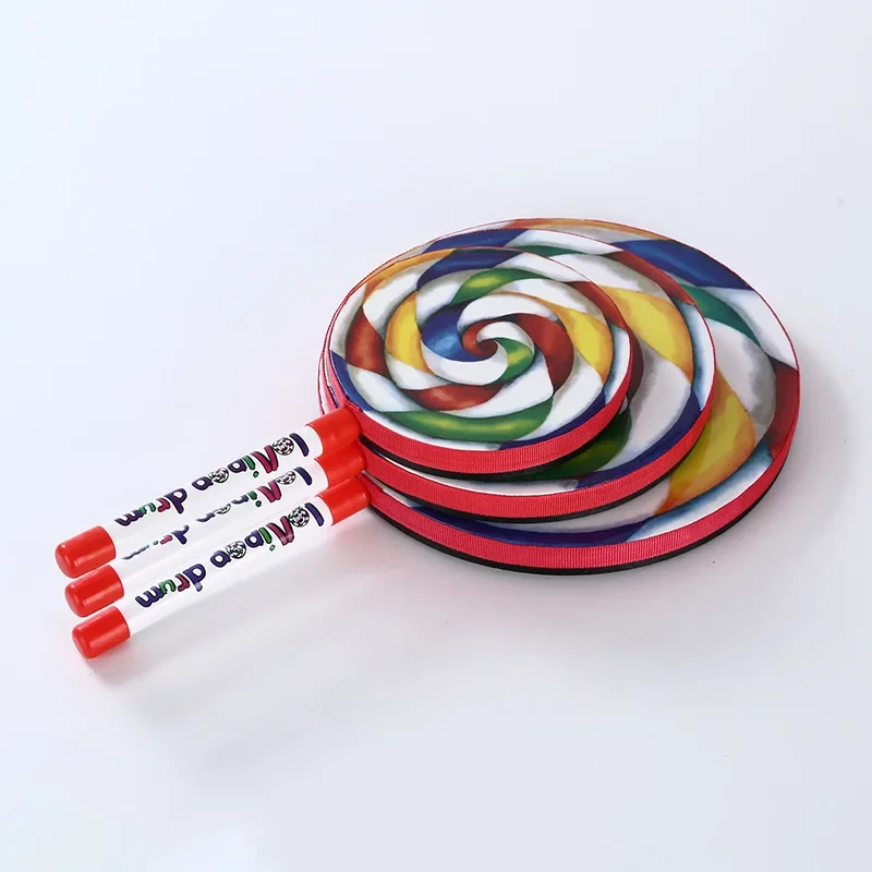 1 Pcs Early Childhood Educational Toys Parent-child Teaching Aids Children's Percussion Instruments Drumming Toys Lollipop Drums