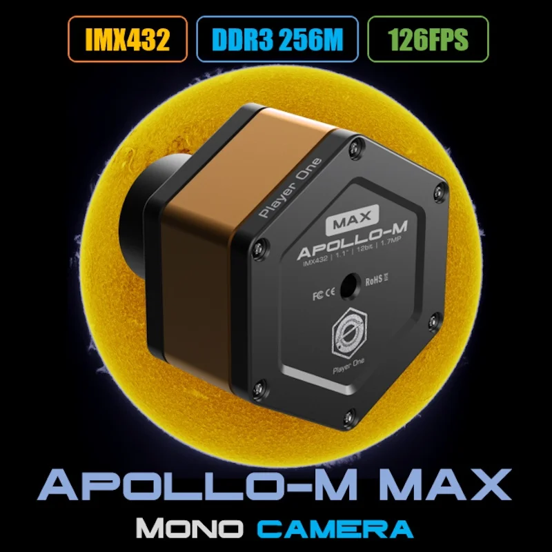 Player One Solar Camera Apollo-M MAX USB3.0 Mono Camera IMX432 Astronomical Photography