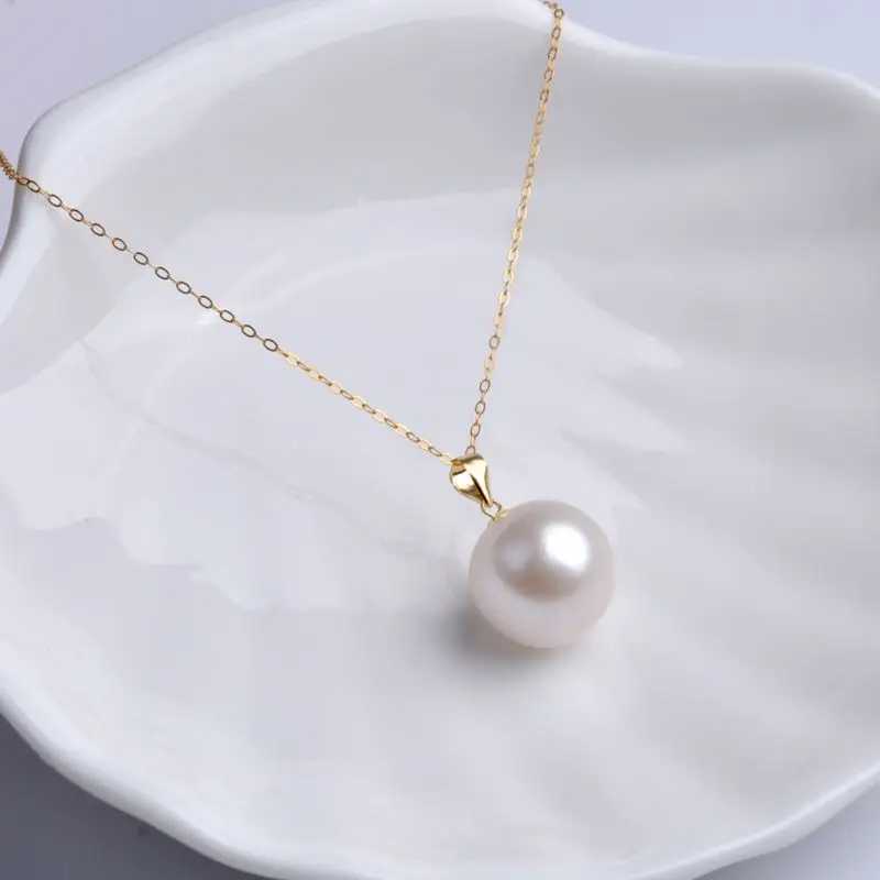 

Fine Jewelry Genuine 18K Yellow Gold Seawater Pearl AU750 for Women Gift Original Design