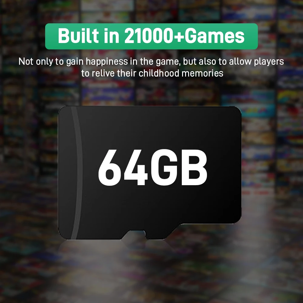 Scheda di memoria di gioco 64G per console di gioco portatile G28 26 emulatori per PS1/PSP/N64/NES/Sega Saturn/SNES con oltre 21000 giochi retrò