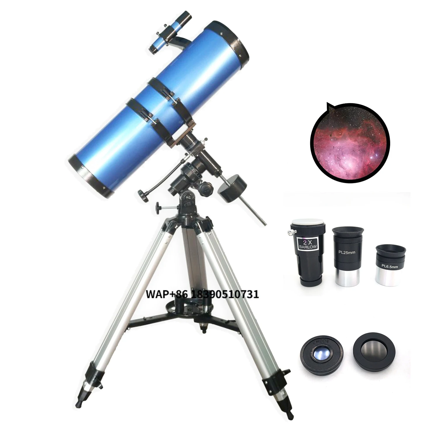 

Secozoom Powerful 150mm Reflector Professional Astronomical Telescope Fully Multi-coated Lenses Tripod Mount for Observation