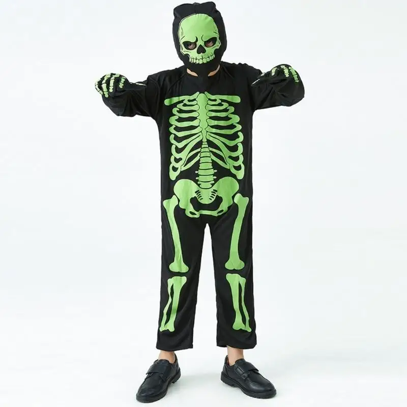 652F jongen meisje skelet kostuum kinderen Halloween kostuums partij cosplay bodysuit rollenspel jumpsuit fancy dress up bone