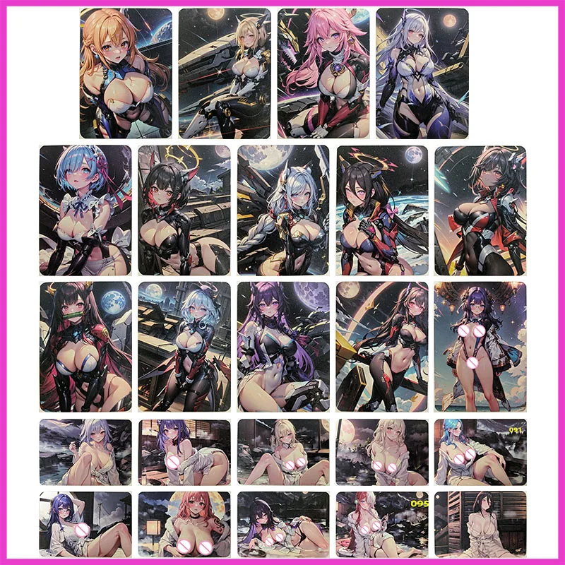 

Anime Goddess Story Rare A6 Size Refraction Game Collectible Card Yuuki Asuna Yae Miko Rem Shenhe Toys for boys Birthday Present