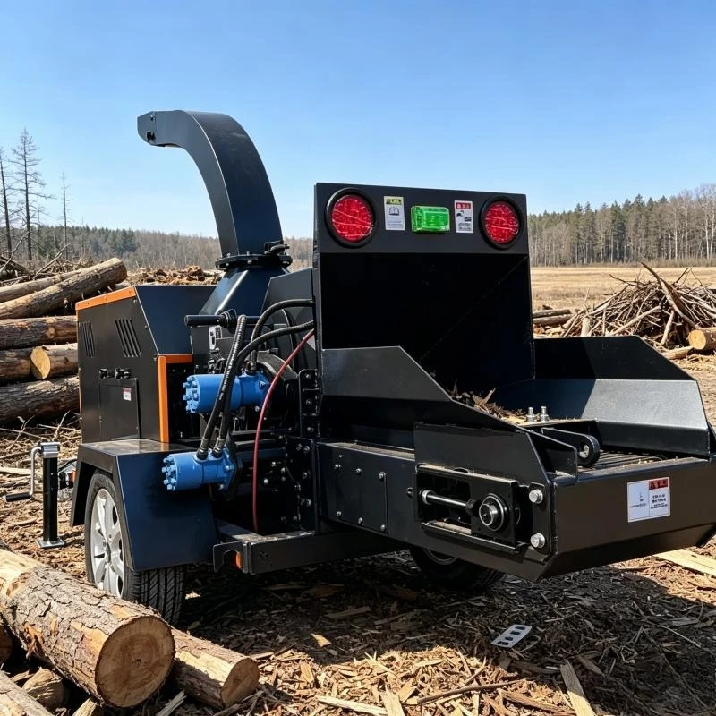 3-8t/h Diesel Wood Grinder and Chipper Machine for Heavy-Duty Industrial Wood Waste Timber Logs to Biomass Material
