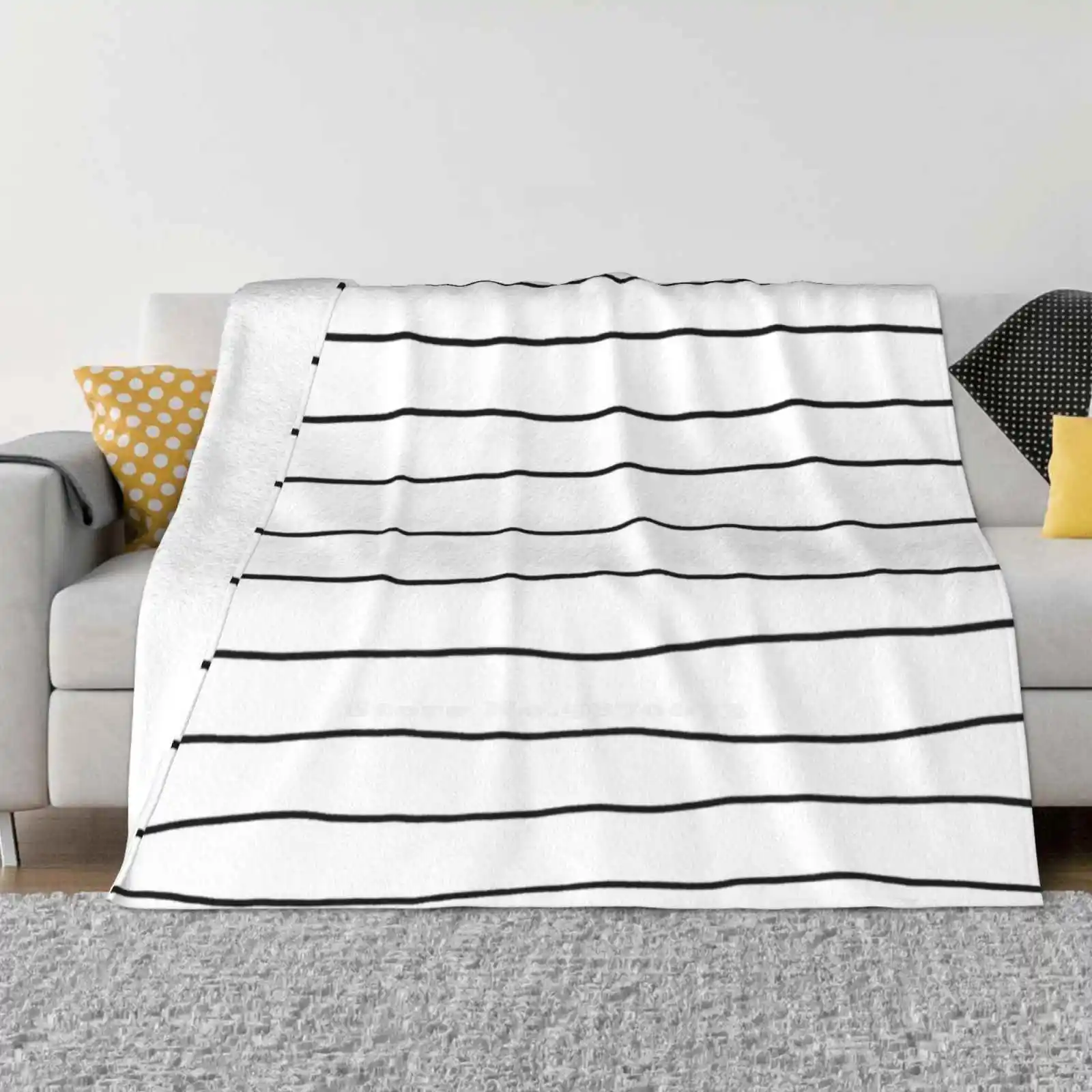 Stripes New Selling Custom Print Flannel Soft Blanket Stripes Stripy Striped Black And White Monochrome Lines A Blighted Star