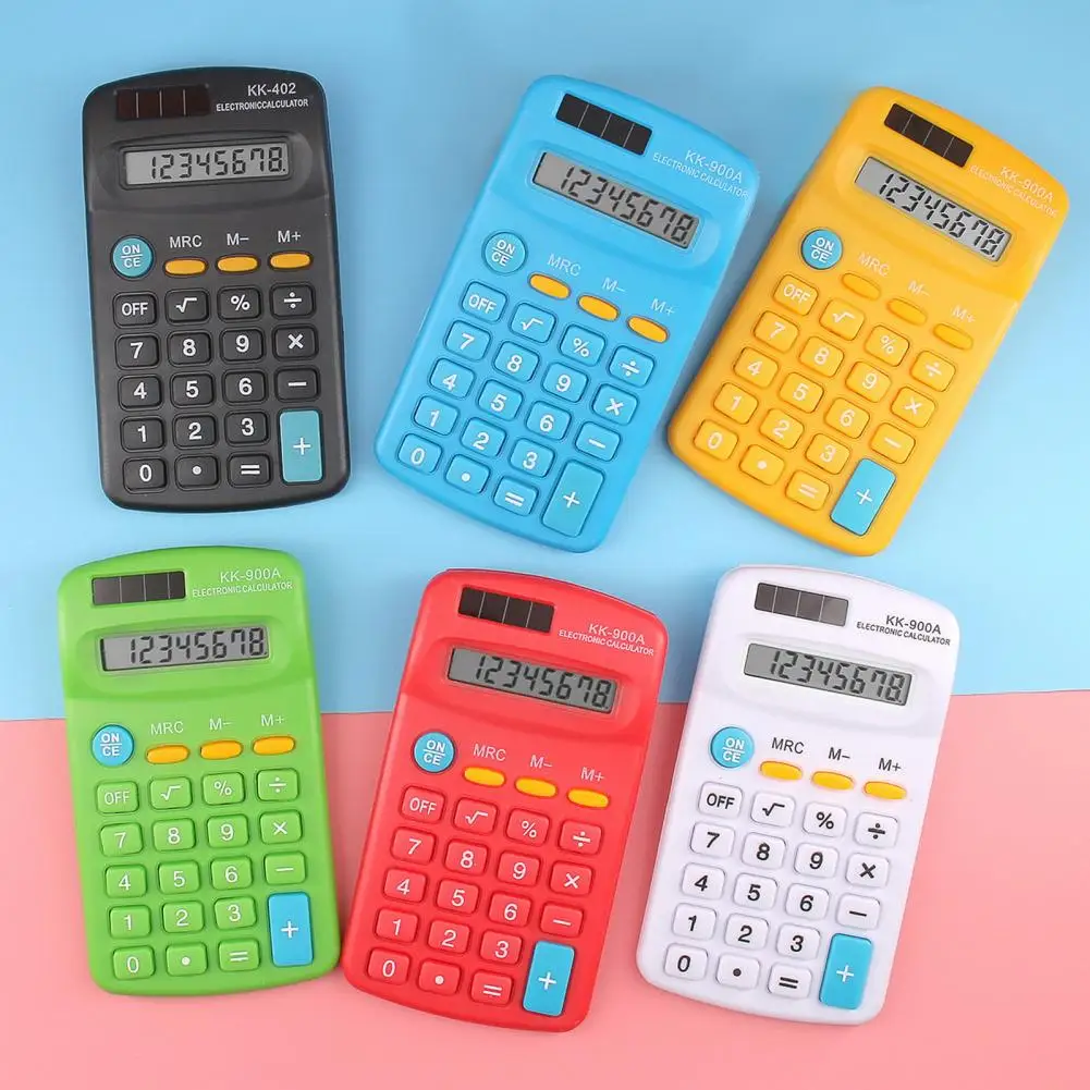 Mini calculatrice de poche à 8 chiffres, grand écran LED, gros bouton, calculatrice pour étudiants