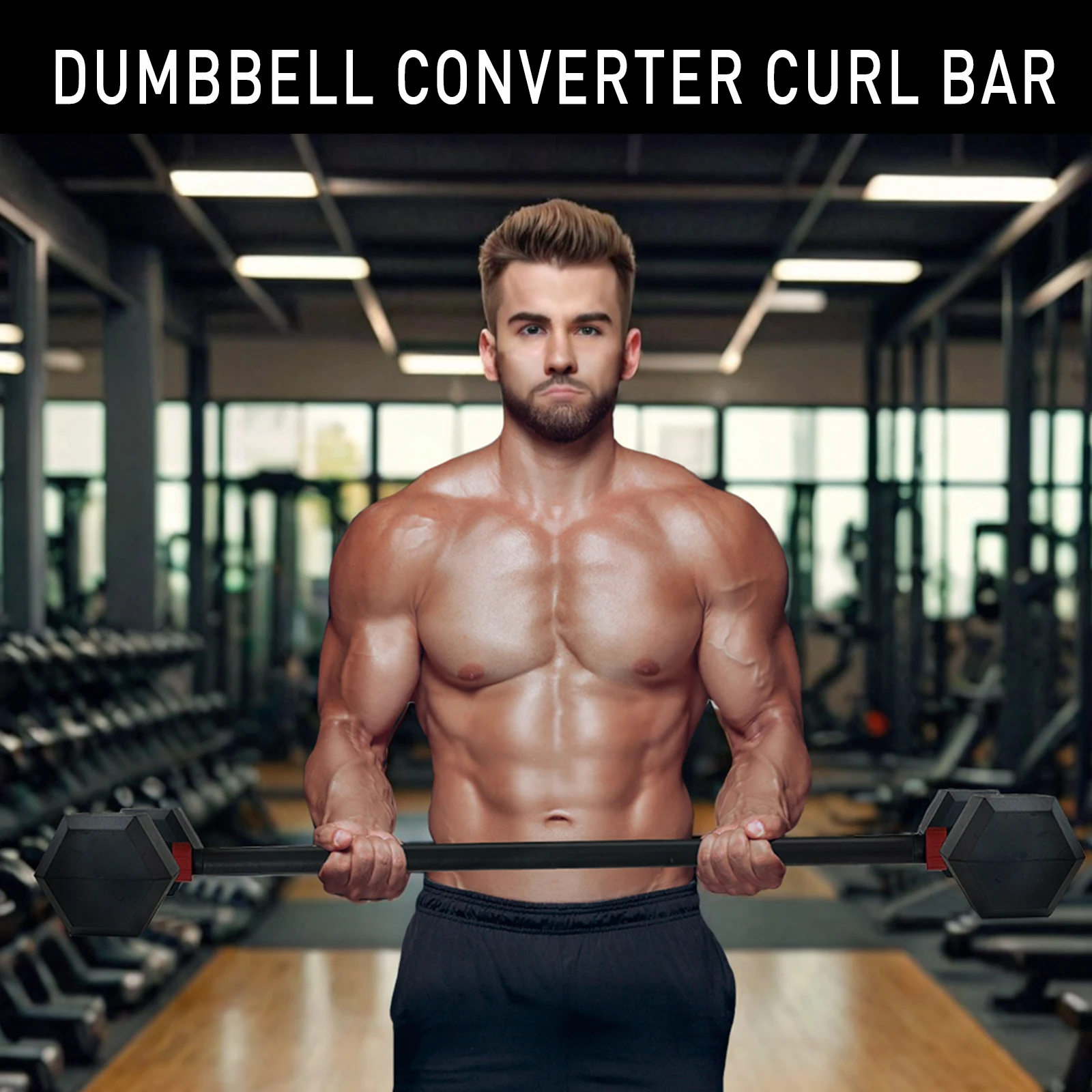 Adjustable Dumbbell Converter to Barbell Set and Kettlebell for Home Fitness Adjustable Up to 200lb Capacity Weight Barbell