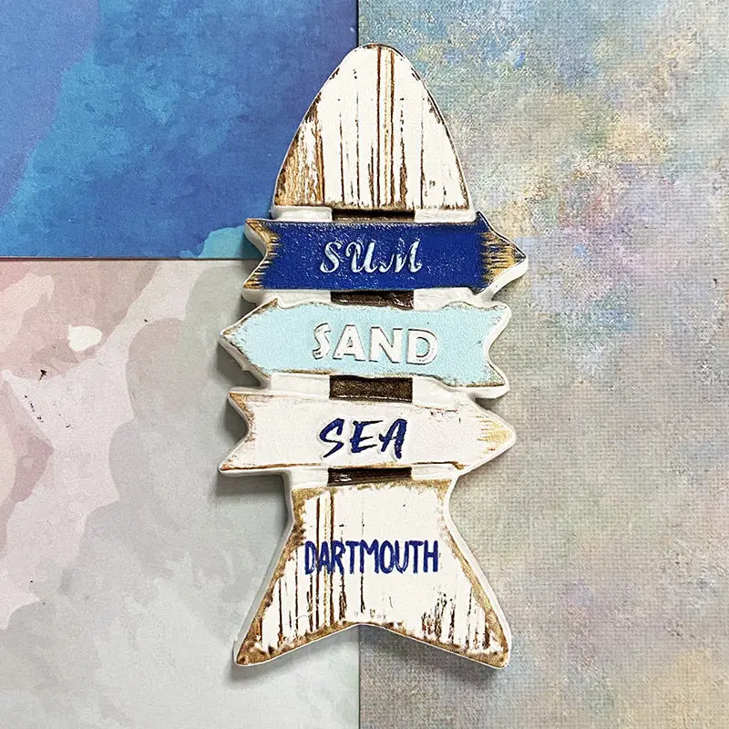 

Dartmouth Souvenir Fridge Magnet Personalized Creative Vintage Fish Road Sign Travel3dMagnetic Decorative Souvenirs