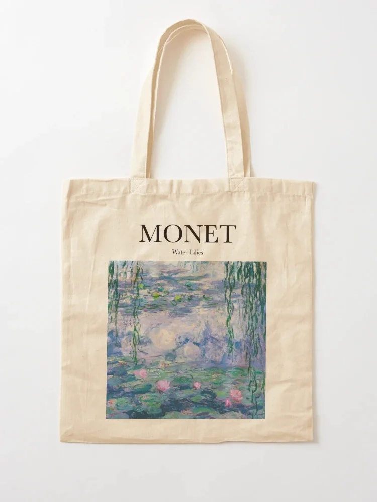 Monet  Water Lilies Tote Bag  Reuseable Canvas Fashion Shopping Grocery School Femal Gril Women Personal