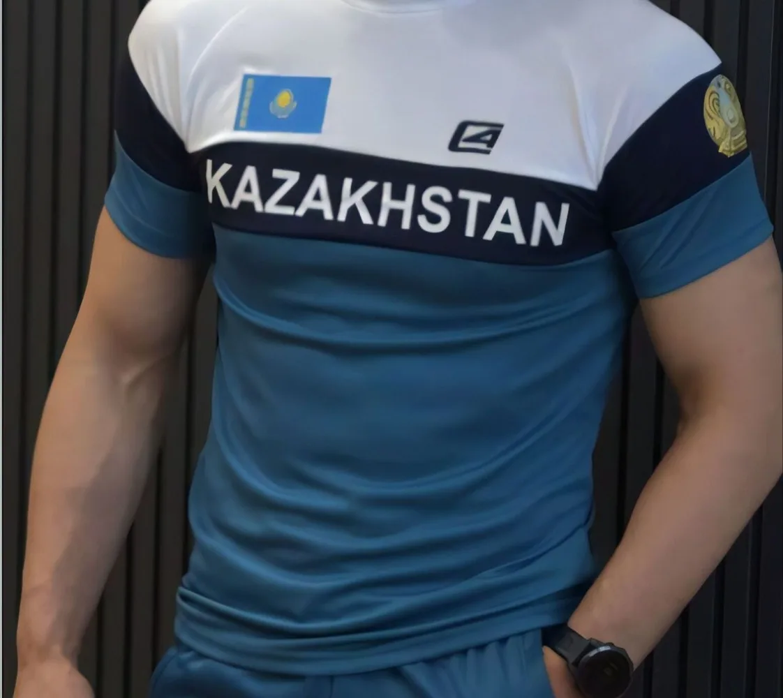 أوروبا والولايات المتحدة 2025 الأكثر مبيعاً ملابس فريق كازاخستان الجديدة الموحدة الرياضية ثلاثية الأبعاد ملابس رجالية مطبوعة رقمية