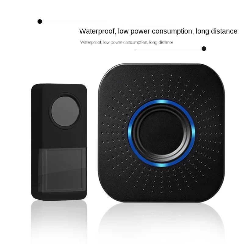 1 Pcs Smart Wireless Doorbell 300M Long Distance Waterproof Transmitter Blue LED Receiv Doorbell 25-85 Db for Home Accessories