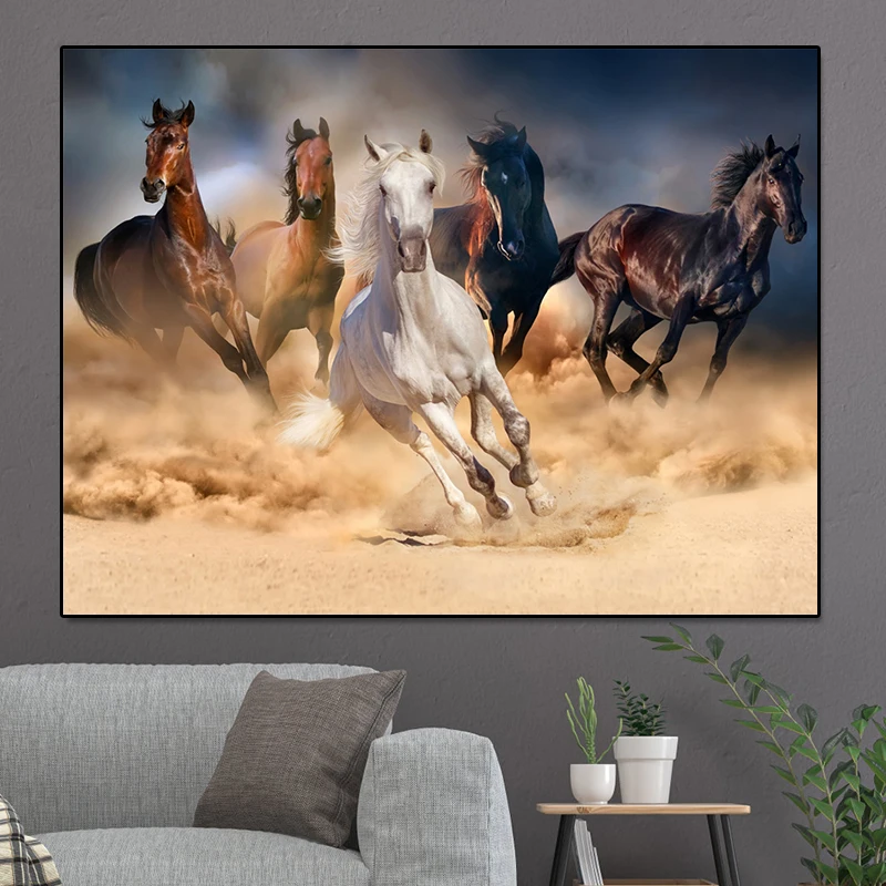 5D DIY Diamond Painting Horse Rhinestone Picture Full Diamond Square/Round Animal Diamond Embroidery Mosaic Home Decor Gift