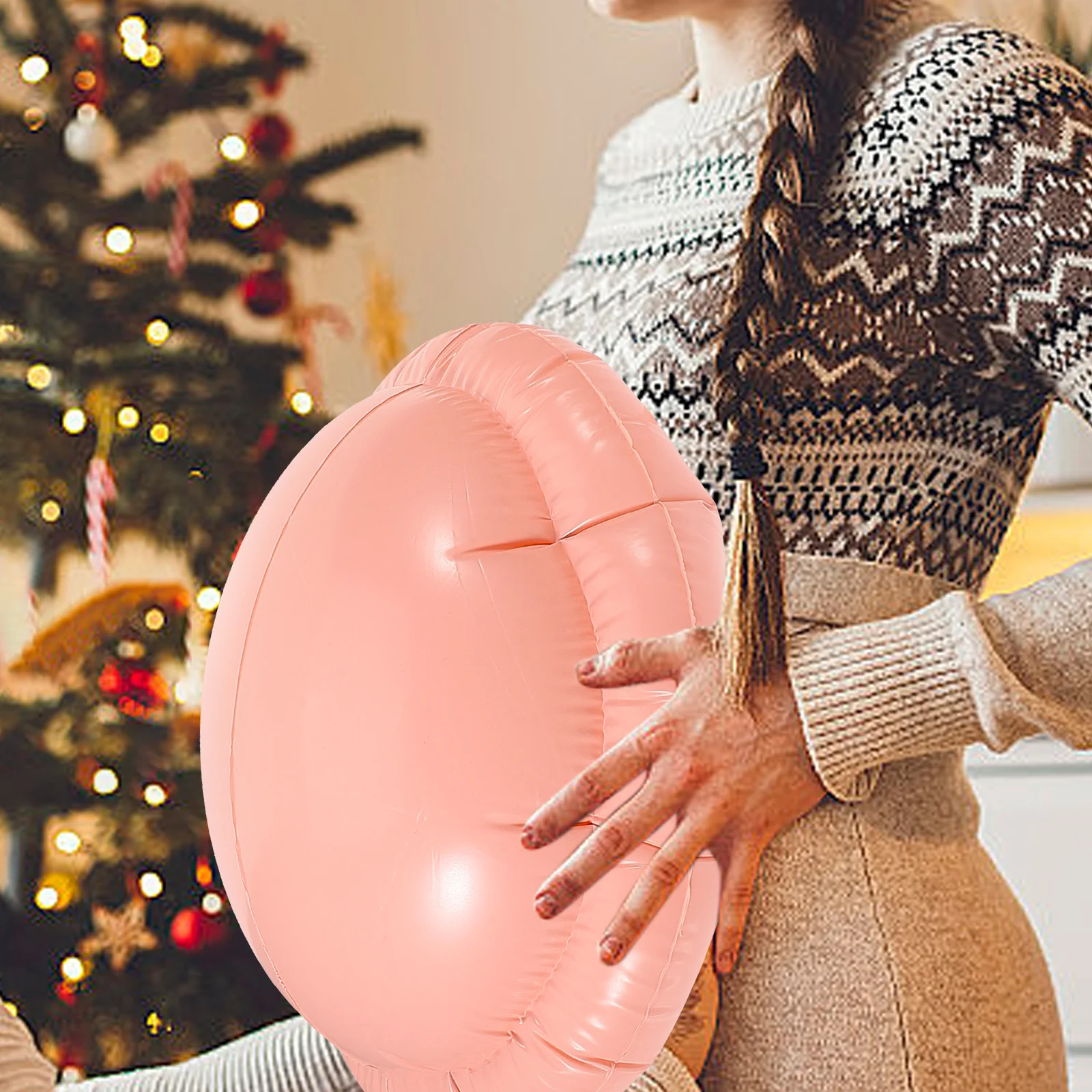 Inflatable Belly Artificial Fake Pregnant Prop Halloween Costume Cosplay Artificial Belly Bump Dress Stage Show Roleplaying Prop