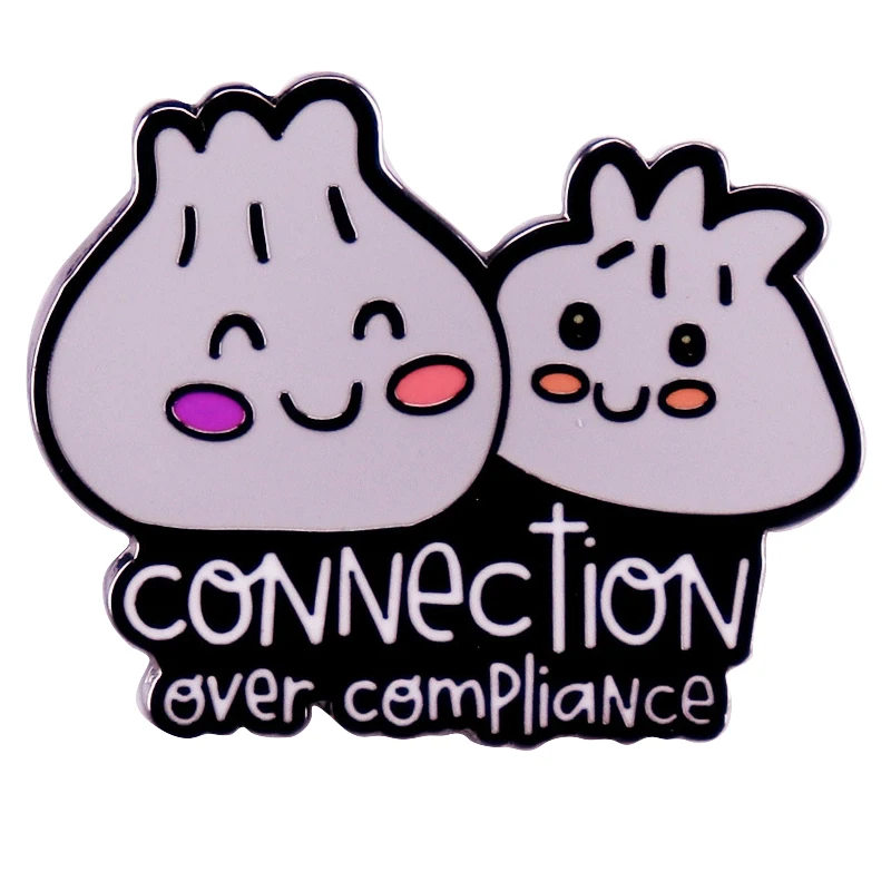 A3210 Connection ever compliance Steamed Pork Dumplings Lapel Pins for Backpacks Metal Enamel Pin Brooches Badges Jewelry Gifts