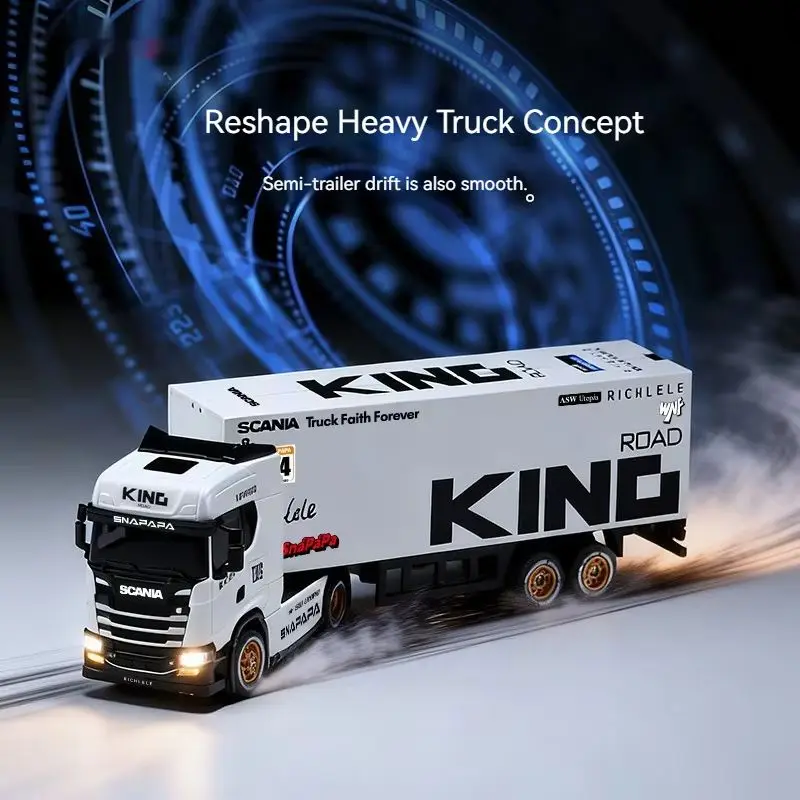 Hot Officially Licensed 1:64 Rc Container Truck Alloy Model With Optional Remote Control Gifts