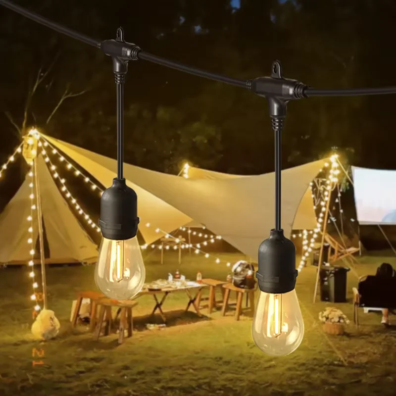 Outdoor Led Bulb String Lights Party Camping Lighting Waterproof Christmas Fixture Fairy Lights Strings 5-30M Garden Decor Lamps