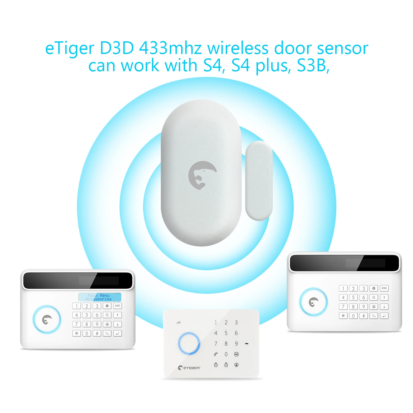 eTIGER ES-D3D Wireless Door/Window Contact Alarm Window Door Sensor Detector For eTiger S4 S3B