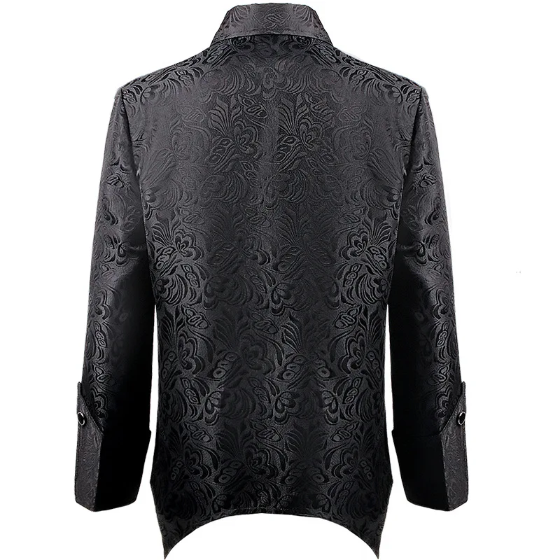 Middeleeuwse Jacquardpatroon Voor Heren En Vintage Reverjas Met Ritssluiting