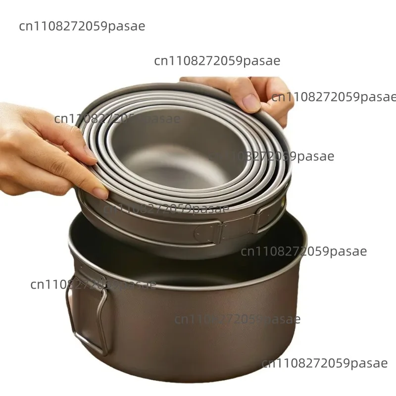 Aluminum  Cookware Set Six-piece Frying Pan Picnic Foldable Lightweight Portable Soup Pot Induction Cooker Open F
