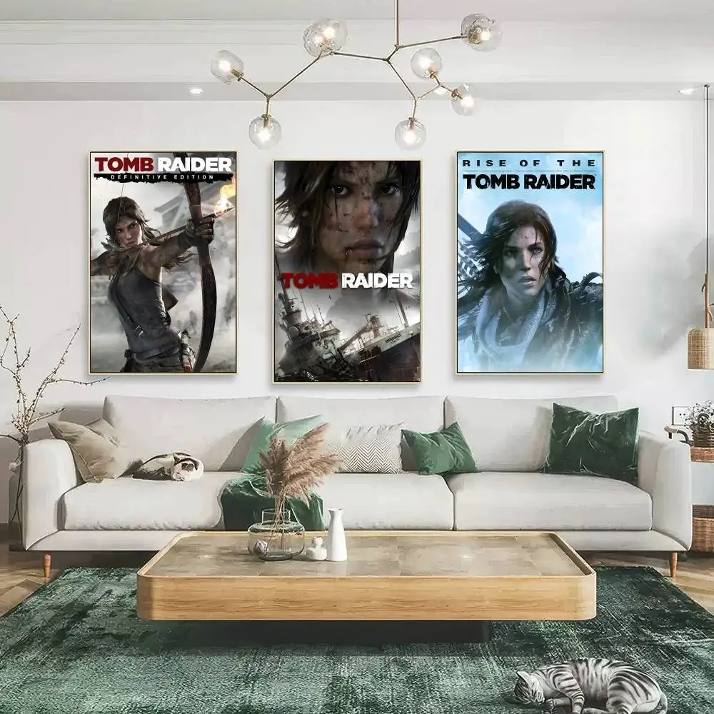 حار فيديو لعبة تومب رايدر سلسلة جمع DIY بها بنفسك لزجة ملصق مقاوم للماء ورقة ملصق مقهى بار ملصقات طلاء جدران