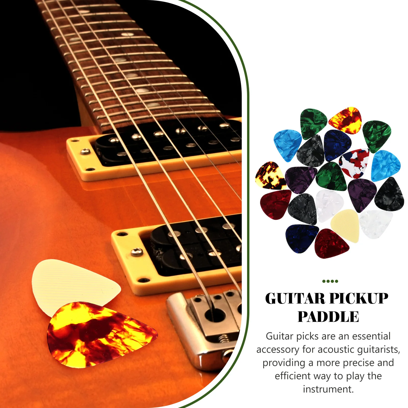 

20Pcs Guitar Picks Professional Xylonite Smooth Surface Compact Lightweight for Acoustic Electric Guitar Practice Accessories