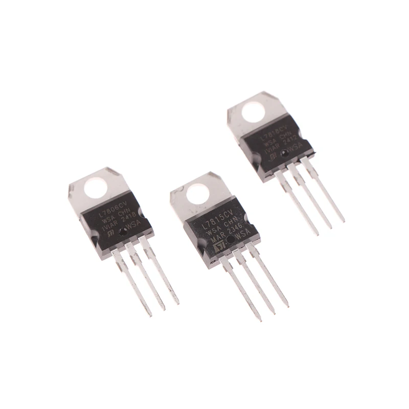 10pcs/lot Three-terminal voltage regulator L7805~L7824CV TO-220 power supply voltage regulator chip voltage regulator Module IC