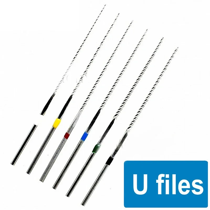 

6Pcs Dental Ultrasonic U-Files Staniless Steel 33mm Root Canal Endodontics Instruments Ultrasonic Files Dentistry Lab